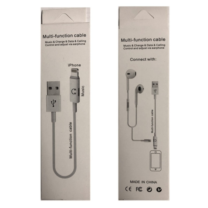 Câble USB / Lightning - 1M avec Adaptateur Chargeant et écoutant de la musique (Compatible) — ECO · Smarty Paris 18e